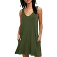 thumbnail image 1 of Frontwalk Women Casual Loose Tank Dresses Sleeveless Beach Vacation Dress Swing Sundress Army Green L, 1 of 3