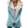 thumbnail image 1 of Frontwalk Women Classic Parka Jacket Coat Winter Warm Button Down Fashion Overcoats Casual Long Sleeve Fleece Outwear, 1 of 2