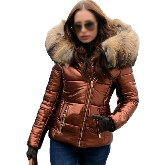 Frontwalk Women Coat Long Sleeve Thickened Jacket Hoodies Outwear Winter Warm Cardigan Puffer Hooded Orange XL