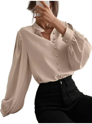 Satin Shirt Women Blouse Imitation Silk Long Sleeve Loose Chic Elegant  Shirt Leisure Clothing Lady Blusas
