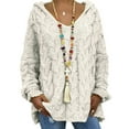 thumbnail image 1 of Frontwalk Women Fall Fashion Long Sleeve Comfy Loose Oversized Knitted Pullover Sweater Ladies Winter Knit Jumper Blouse Tops Hoodies, 1 of 3