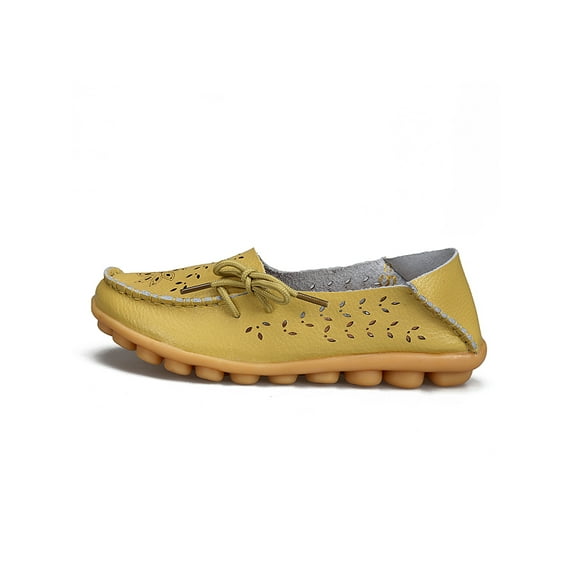 Frontwalk Women Flats Round Toe Boat Shoes Hollow Out Loafers Walking Casual Moccasins Womens Slip On Green-1 4.5