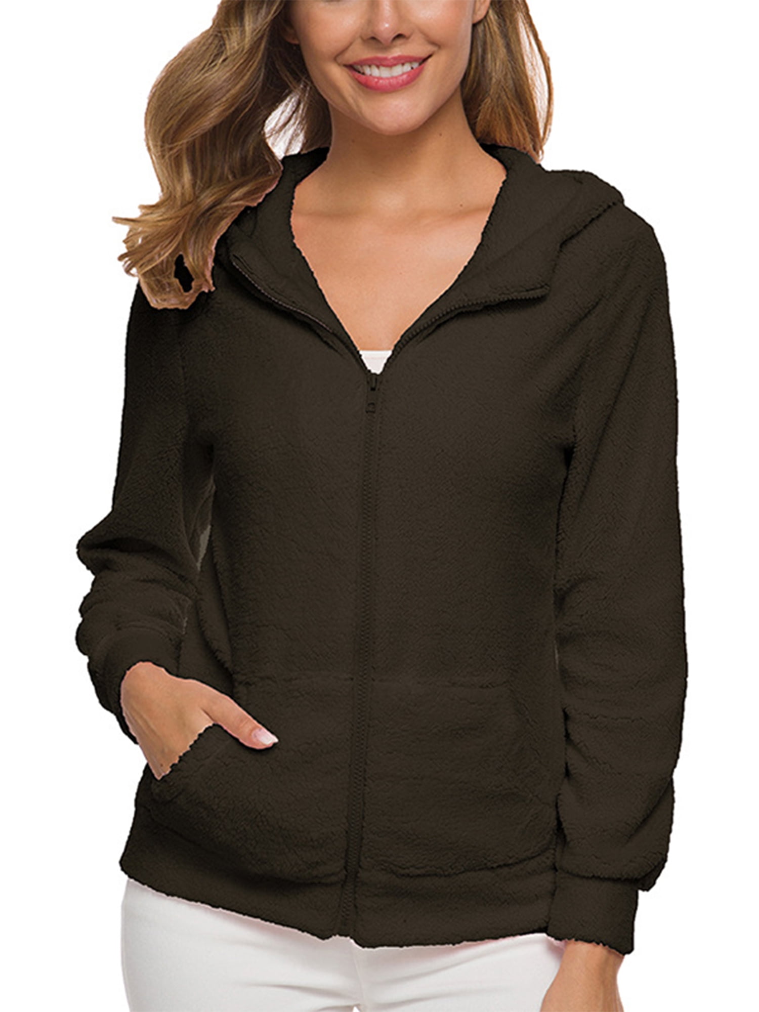 Women's Red Rodeo Casual Sherpa Coat Cardigan