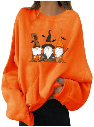 HUMMHUANJ Crewneck Sweatshirts Women's Halloween Pumpkin Face,downtown girl  aesthetic clothes,crewneck sweatshirt women,cheap cute stuff under 5