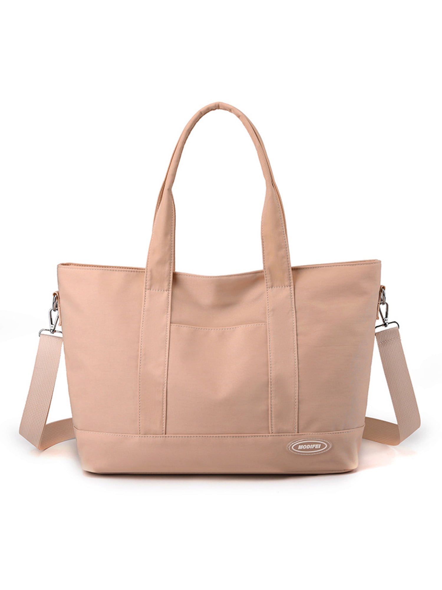 Frontwalk Women Handbag Multi Pockets Tote Bag Top Handle Nylon Shoulder Bags Large Capacity Ladies Pink