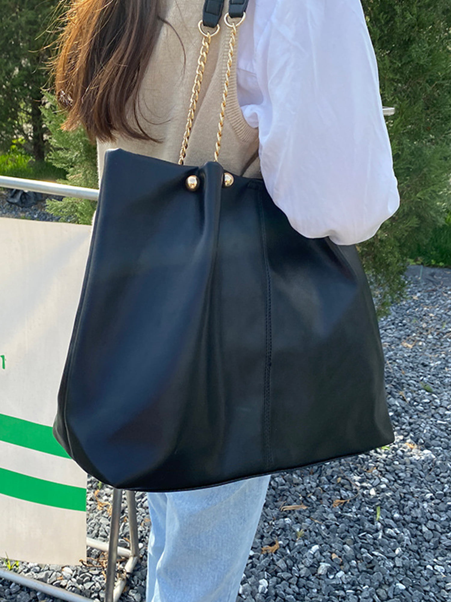 Frontwalk Handbag for Women Top Handle Shoulder Bags PU Leather Crossbody  Bag Large Capacity Purse Satchel Bag Black