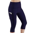 thumbnail image 1 of Sexy Dance Women High Waist Capris Leggings Activewear Workout Running Cropped Pants with Pockets, 1 of 6