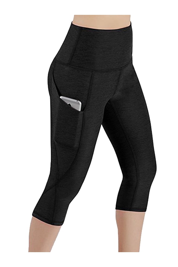 Women High Waist Capris Leggings Activewear Workout Running Cropped Pants with Pockets