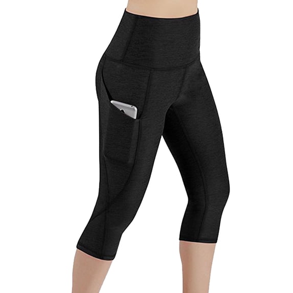 Sexy Dance Women High Waist Capris Leggings Activewear Workout Running Cropped Pants with Pockets