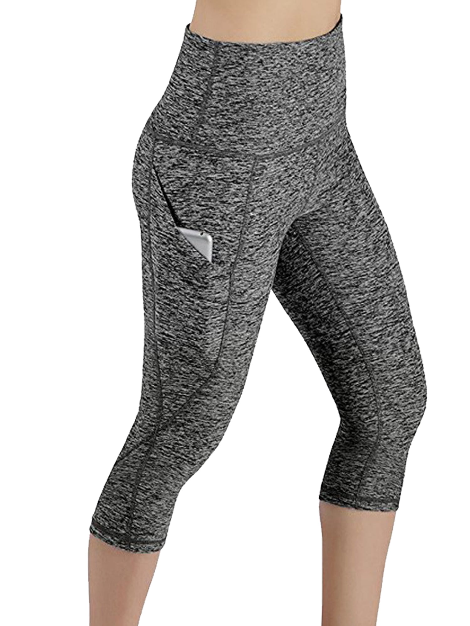 Frontwalk Women High Waist Capris Leggings Activewear Workout Running  Cropped Pants with Pockets
