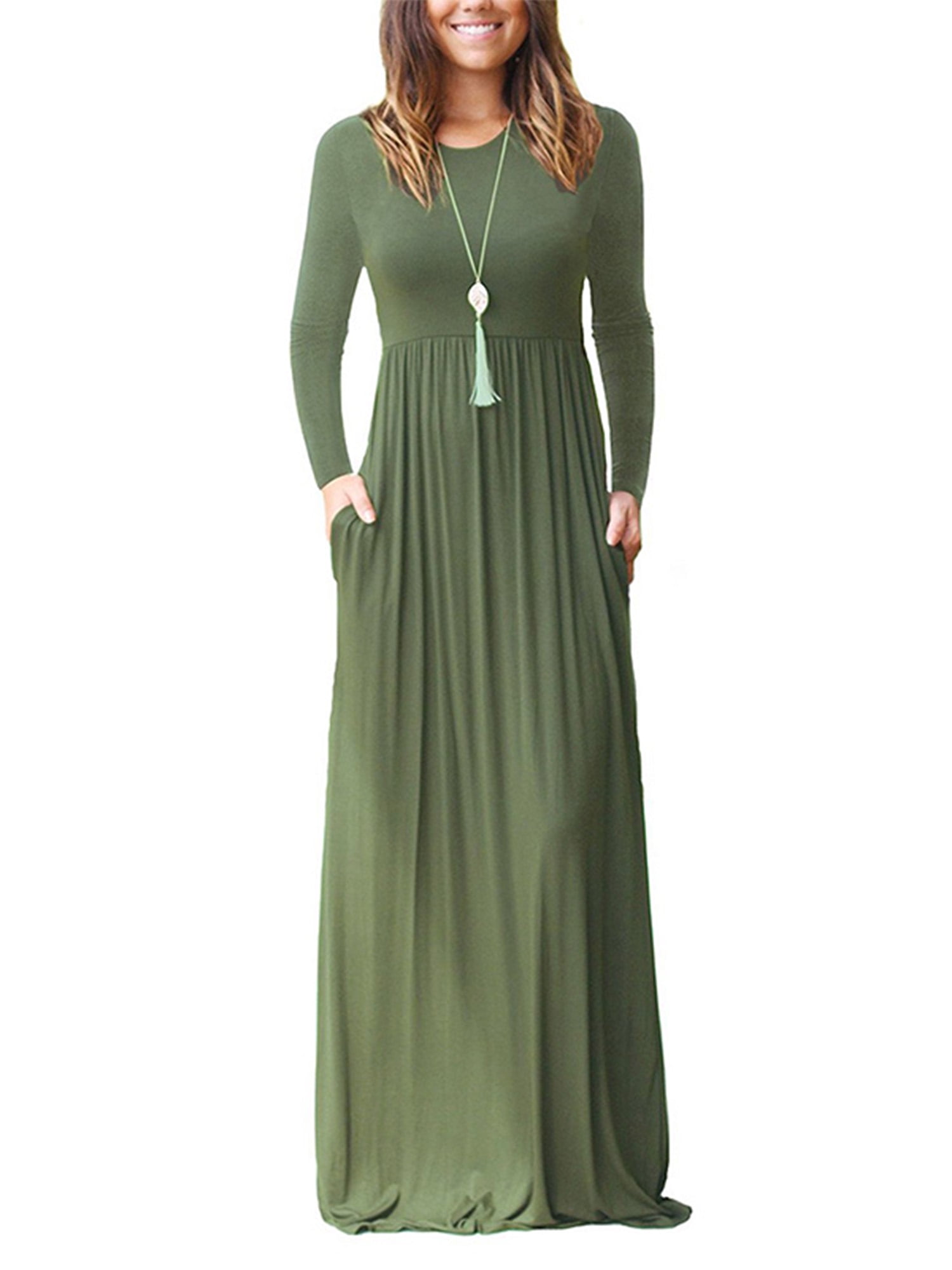 Frontwalk Women Kaftan Solid Color Dress Pleated Casual Maxi Dresses With Pockets Holiday Grass Green 2XL - Walmart.com Frontwalk Women Kaftan Solid Color Dress Pleated Casual Maxi Dresses With Pockets Holiday Grass Green 2XL - Walmart.com
