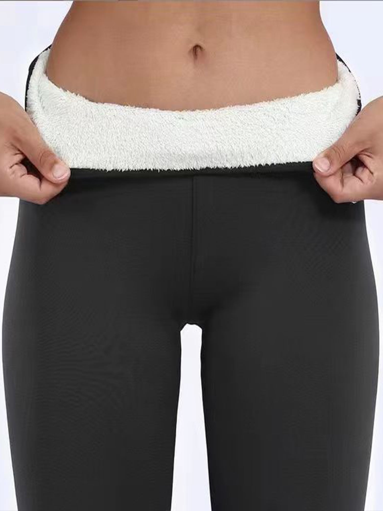 Women's Thick Thermal Leggings Slimming Winter Pants,Light gray,M 