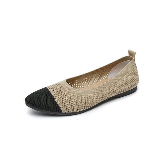 Frontwalk Women Loafers Slip On Flats Pointy Toe Pumps Dance Anti-Slip Ballet Flat Ladies 2130 Meters Color 8.5