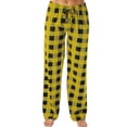 thumbnail image 1 of Frontwalk Women Pajama Pants Elastic Waist Pj Bottoms Plaid Sleepwear Ladies Loose Lounge Pant Trousers Yellow S, 1 of 2