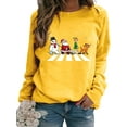 thumbnail image 1 of Frontwalk Women Pullover Crew Neck Tops Christmas Print Sweatshirt Ladies Loose Fit T-shirt Long Sleeve Yellow S, 1 of 2