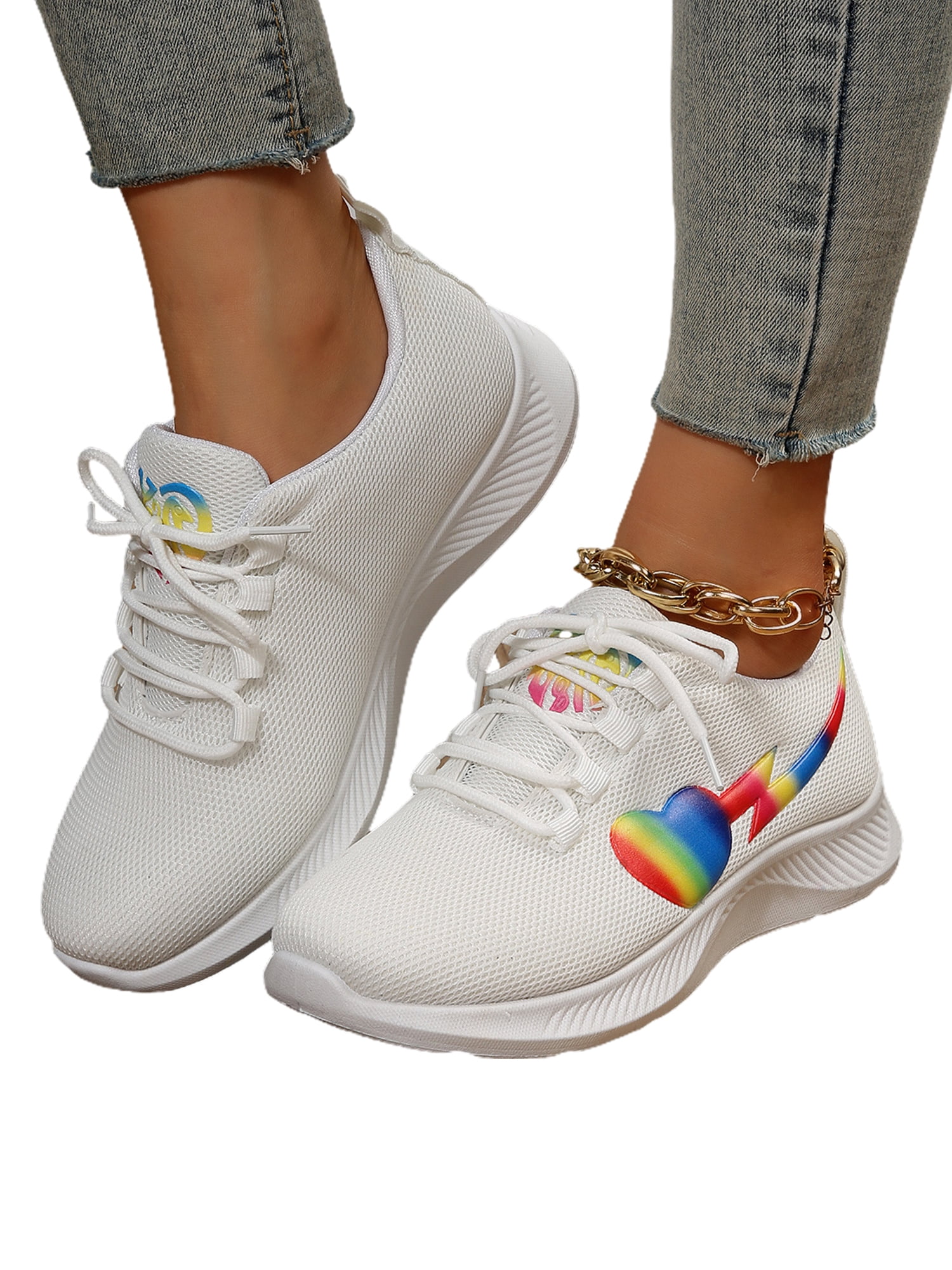 Frontwalk Women Running Shoe Knit Upper Sneakers Mesh Trainers Fitness Workout Lightweight