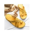 thumbnail image 1 of Frontwalk Women Slippers Backless Slides Open Toe Wedges House Non Slip Shoes Ladies Solid Color Yellow 9, 1 of 2