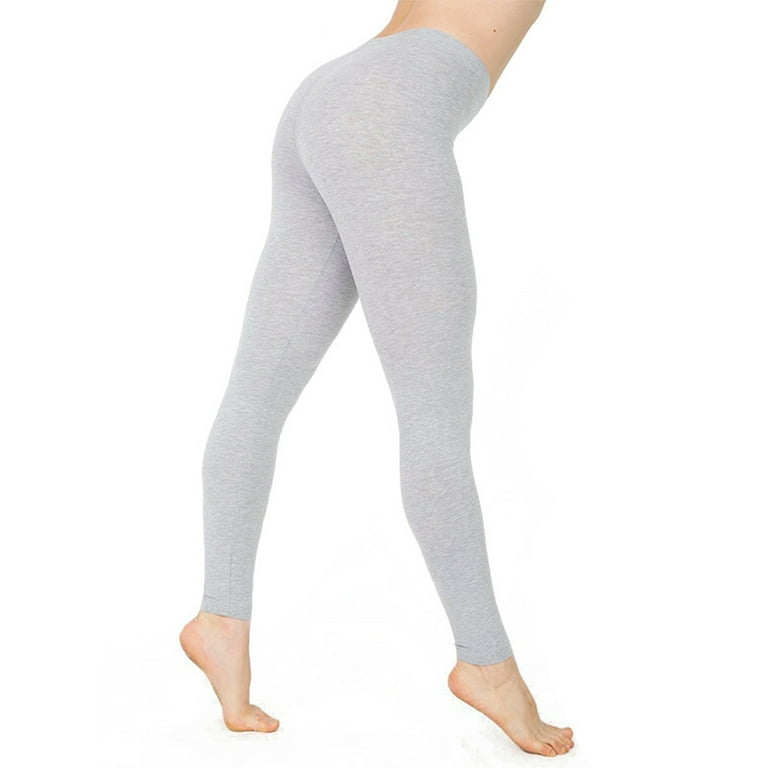 Frontwalk Women Solid Color Leggings Workout Yoga Tight Pants Summer  Lightweight Capris Slim Fit Leggings
