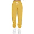 thumbnail image 1 of Frontwalk Women Sweatpants High Waisted Bottoms Solid Color Sports Pants Ladies Comfy Trousers Tapered Leg Yellow S, 1 of 4
