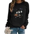 thumbnail image 1 of Frontwalk Women Sweatshirt Long Sleeve Pullover Crew Neck Sweatshirts Ladies Loose Fit Jumper Tops Pumpkin Print Black M, 1 of 2