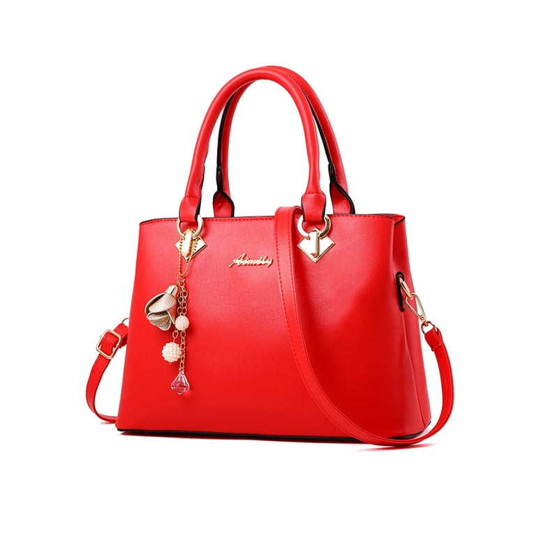Frontwalk Women Tote Bag Multi Pockets Shoulder Bags Top Handle Crossbody  Handbag Large Capacity Ladies Red - Walmart.com