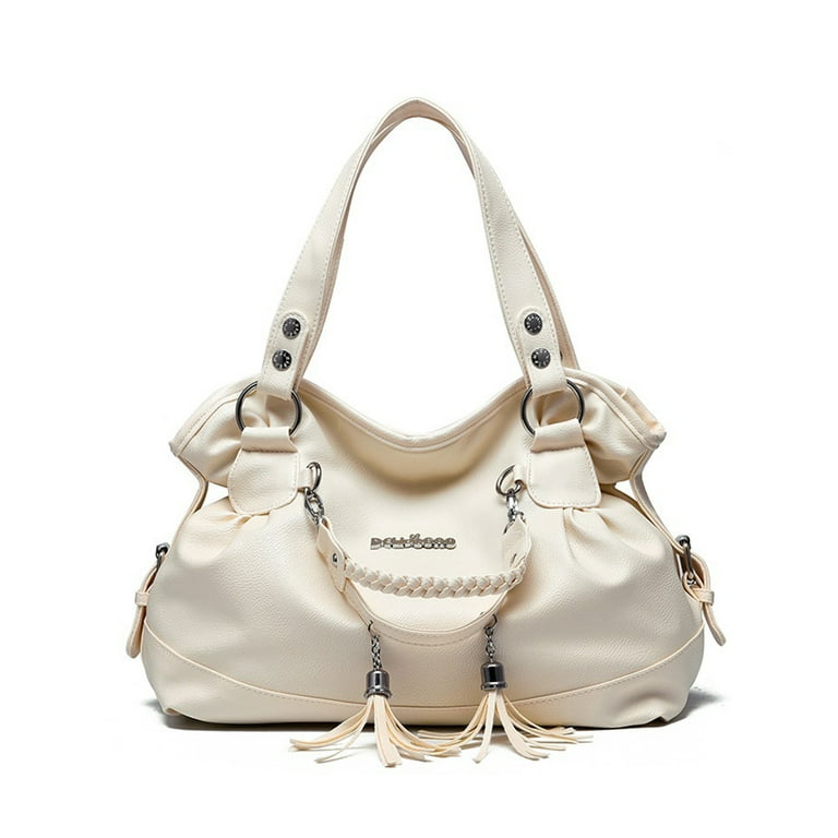 Ladies cream leather handbags hot sale