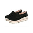 thumbnail image 1 of Frontwalk Women Wedge Loafer Comfort Loafers Slip On Dress Shoe Work Wear Resistant Wedges Ladies Mid Heel Walking Shoes Black 9, 1 of 9