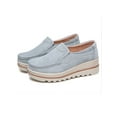 thumbnail image 1 of Frontwalk Women Wedge Loafer Comfort Loafers Slip On Dress Shoe Work Wear Resistant Wedges Ladies Mid Heel Walking Shoes Gray 4, 1 of 9