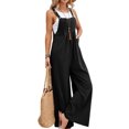 thumbnail image 1 of Frontwalk Women Wide Leg Jumpsuits Sleeveless Tank Romper Beach Boho Palazzo Overall Pant Black S, 1 of 3