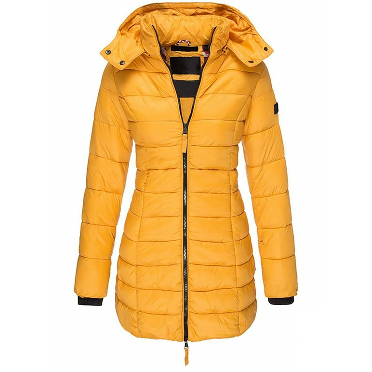 Frontwalk Womens Stylish Quilted Jacket Winter Coats Outwear Solid Color  Lightweight Padded Jacket with Pockets Fashion Coat 