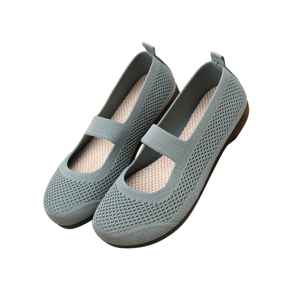 Frontwalk Women's Mary Jane Loafers Flat Ballet Slip On Comfortable Casual Round Toe Walking Shoes Bean Green 7.5