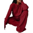 thumbnail image 1 of Frontwalk Womens 2 Piece Workout Jogging Suit Sets Loose Fit Ribbed Hoodie+Wide Leg Pants Fall Athletic Sweat Suits Outfits Claret L, 1 of 3