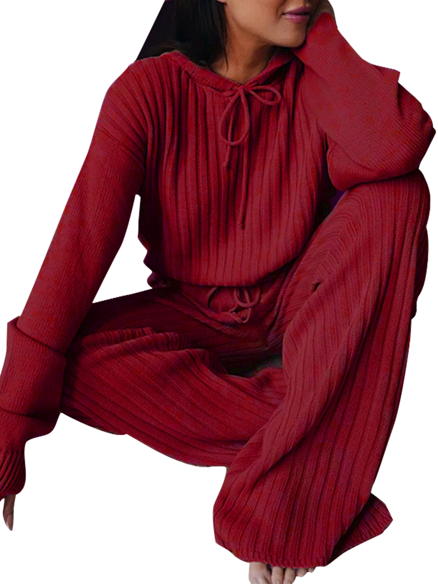 Ribbed sweat suit sale