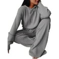 thumbnail image 1 of Frontwalk Womens 2 Piece Workout Jogging Suit Sets Loose Fit Ribbed Hoodie+Wide Leg Pants Fall Athletic Sweat Suits Outfits Grey XXL, 1 of 3