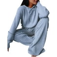 thumbnail image 1 of Frontwalk Womens 2 Piece Workout Jogging Suit Sets Loose Fit Ribbed Hoodie+Wide Leg Pants Fall Athletic Sweat Suits Outfits Sky Blue L, 1 of 3