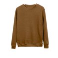 thumbnail image 1 of Frontwalk Womens Casual Crewneck Sweatshirt Long Sleeve Solid Color Pullover College Style Tops Basic Tunic Tee Brown L, 1 of 2