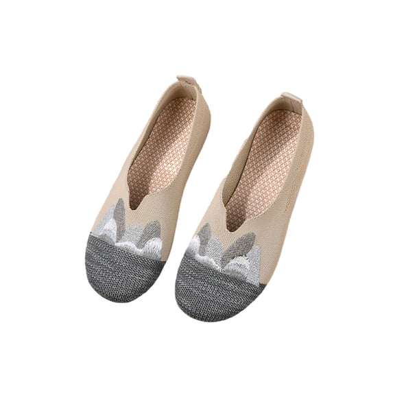 Frontwalk Womens Casual Shoes Non-Slip Sneakers Mesh Flats Sports Lightweight Loafers Women Slip On Walking Shoe Grey 6.5