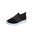 thumbnail image 1 of Frontwalk Womens Casual Shoes Slip On Sneakers Comfort Flats Work Breathable Sock Sneaker Women Non-Slip Walking Shoe Black 7, 1 of 4