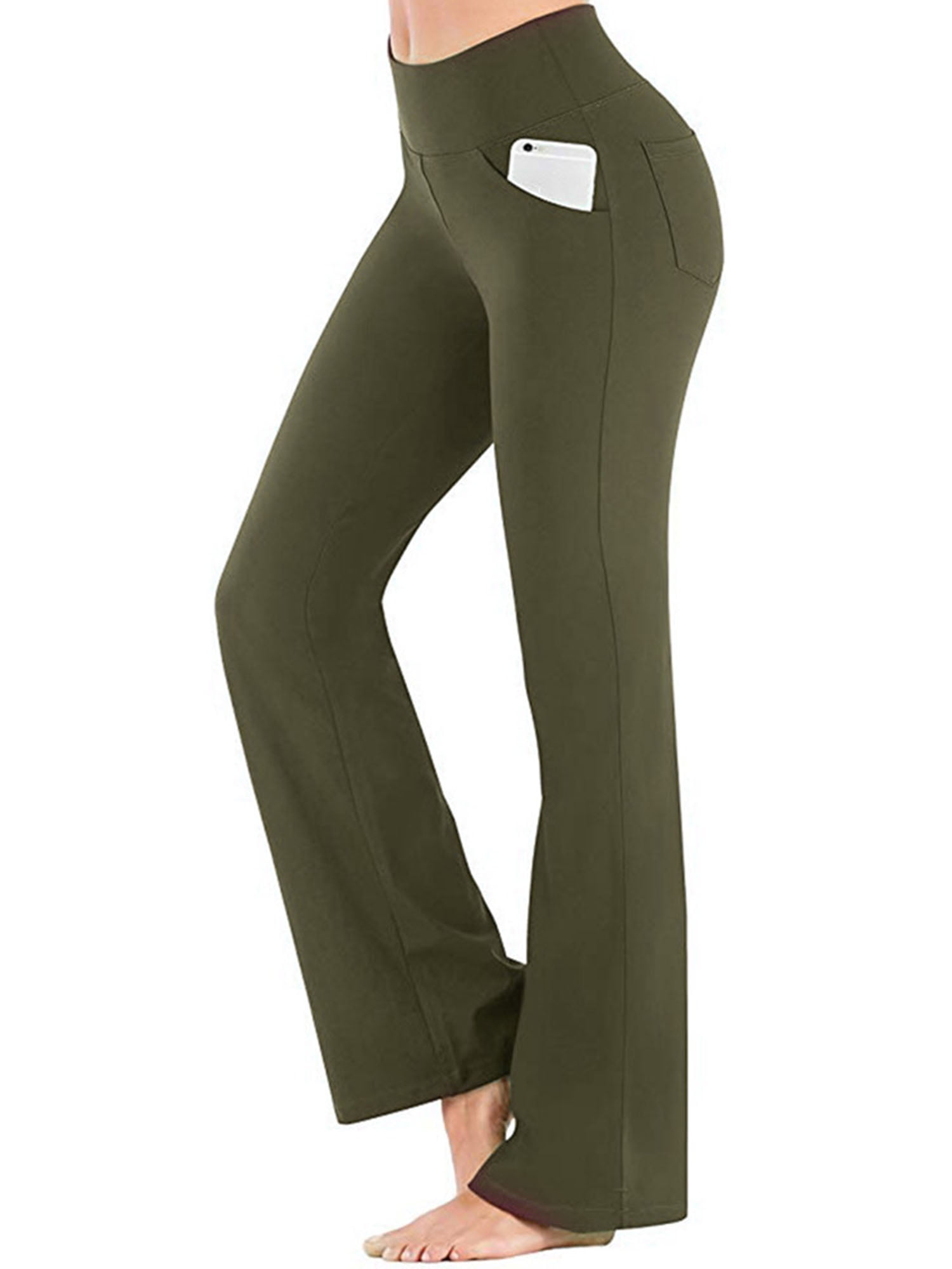 28/30/32/34 Inseam Womens Bootcut Yoga Pants Long Bootleg High-Waisted  Flare Pants