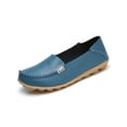 thumbnail image 1 of Frontwalk Womens Flats Leather Loafers Slip On Casual Shoes Walking Breathable Moccasins Women Comfort Nurse Shoe Blue 7.5, 1 of 5