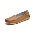 thumbnail image 1 of Frontwalk Womens Flats Leather Loafers Slip On Casual Shoes Walking Breathable Moccasins Women Comfort Nurse Shoe Light Brown 5, 1 of 5