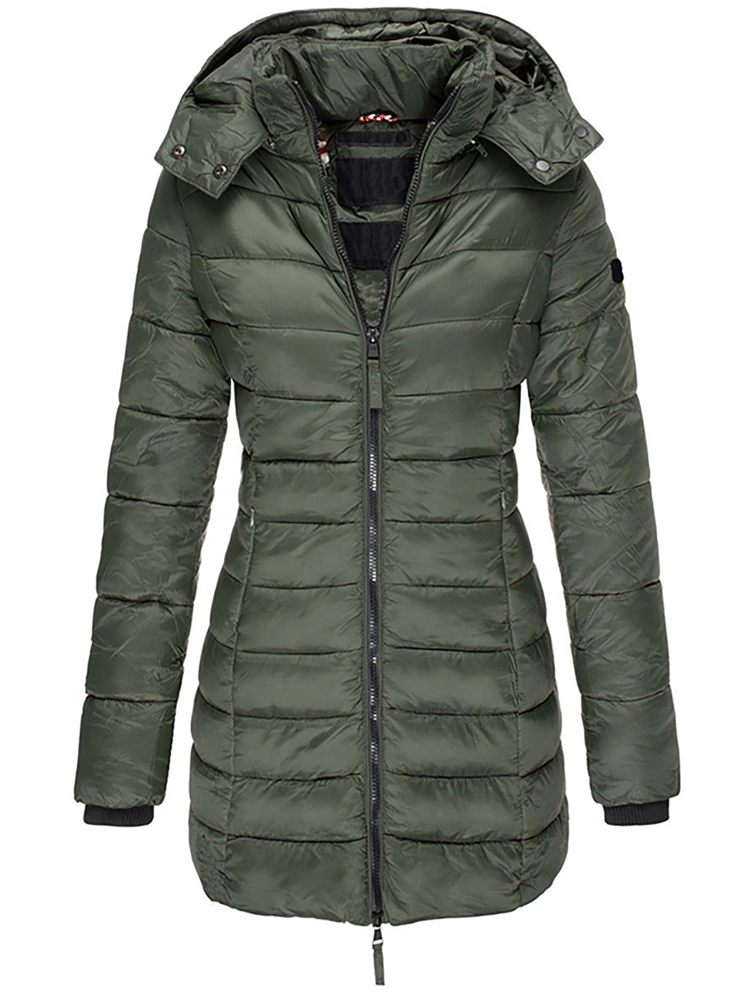 White Mark Women's Plus Size Hooded Metallic Puffer Coat