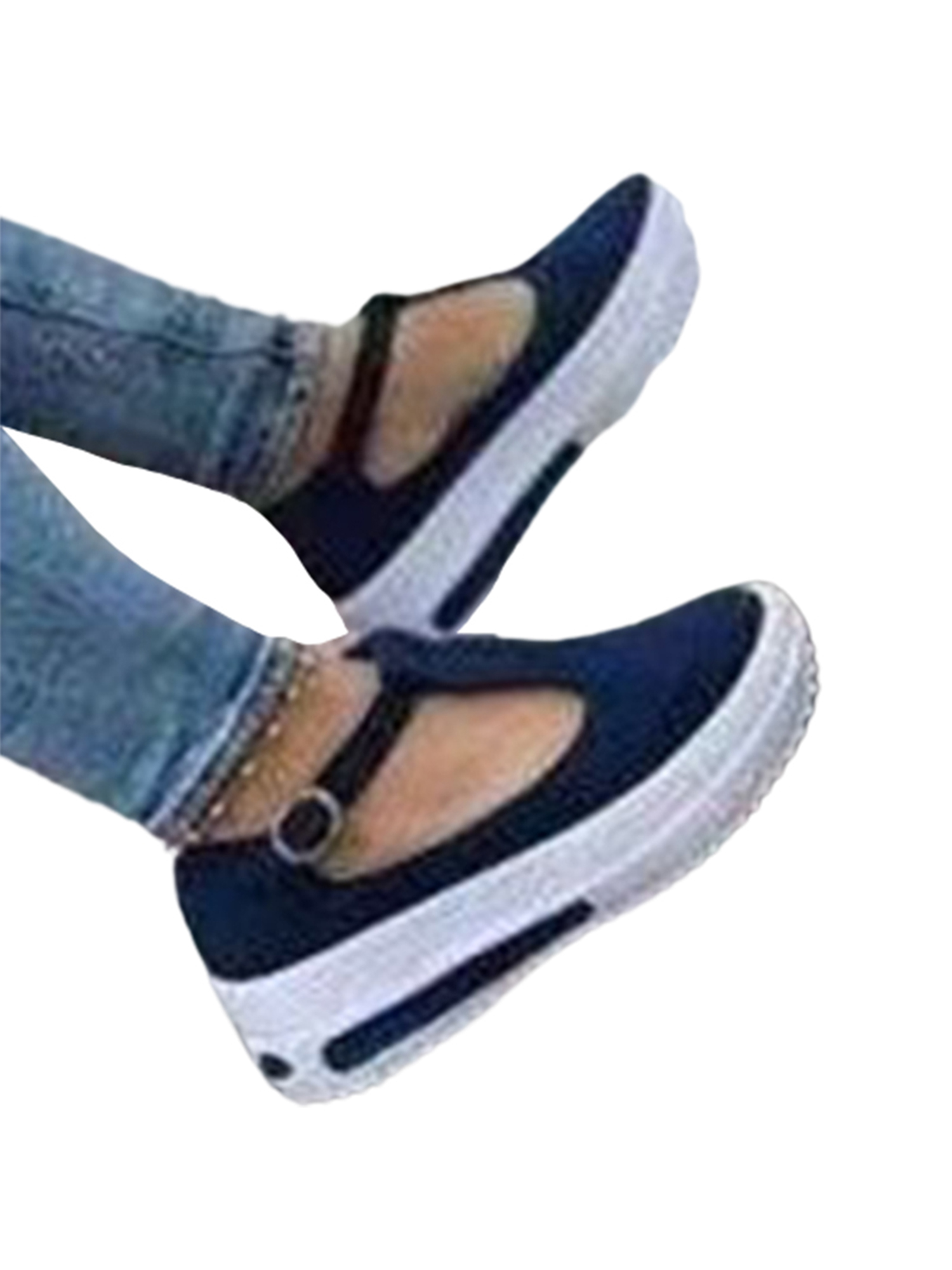 Frontwalk Womens Loafer Tstrap Wedge Loafers Retro Platform Shoe