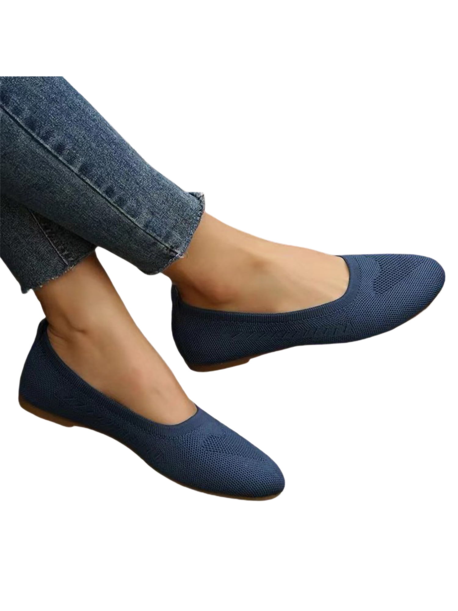 Blue Rothy's Round Toe Flats ROTHY'S Black And Blue Round Toe