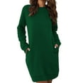 thumbnail image 1 of Frontwalk Womens Long Sleeve Crewneck Sweatshirt Tunic Tops Casual Lightweight Sweatshirt Dress with Pockets, 1 of 2