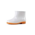 thumbnail image 1 of Frontwalk Womens Mens Rubber Boot Lightweight Rain Boots Wide Calf Garden Shoes Work Comfort Waterproof Unisex Slip Resistant Rainboot White Short Tube 9, 1 of 5