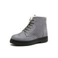 thumbnail image 1 of Frontwalk Womens Mid Calf Boot Round Toe Winter Warm Shoes Plush Lining Snow Boots Cold Weather Non Slip Ladies Lace Up Gray 4.5, 1 of 7