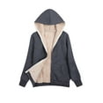 thumbnail image 1 of Frontwalk Womens Plus Size Sherpa Jacket Fuzzy Fleece Lined Coat with Pockets Zipper Front Hooded Cardigan, 1 of 4