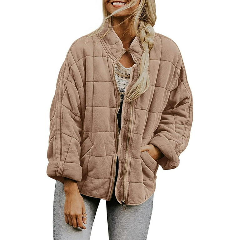 Frontwalk Womens Stylish Quilted Jacket Winter Coats Outwear Solid