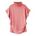 thumbnail image 1 of Frontwalk Womens Summer Tops Crew Neck T-shirt Short Sleeve T Shirt Ladies Baggy Tee Batwing Pink 3XL, 1 of 2